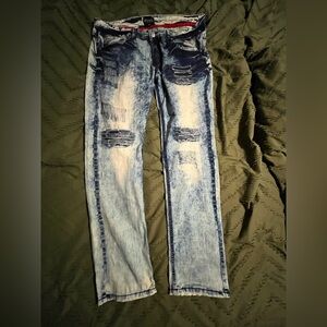 Black Premium Men's Distressed Blue Jeans size 36 32